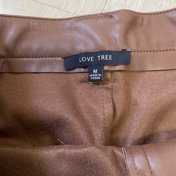 Love Tree Brown Faux Leather Skirt - Picture 3 of 3